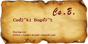 Csáki Bogát névjegykártya
